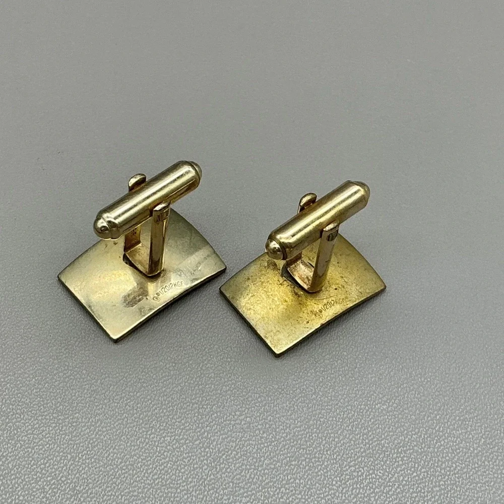 Vintage 1/20 12KT Gold Filled Cufflinks Men's Rectangular Classic Formal Dress